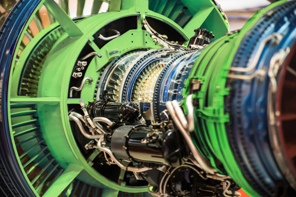 Jet engine. Carbon accounting software is critical for compliance with CSRD