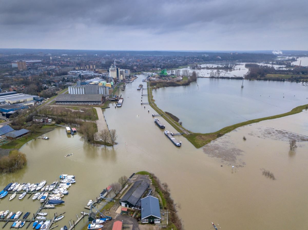 Flooded manufacturing operation. Floods are an example of "impact materiality"