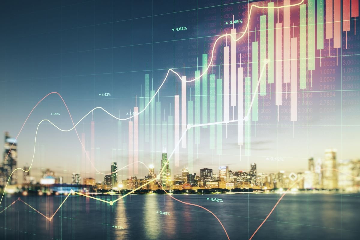 Financial materiality - finance rates overlaid on manufacturing photo